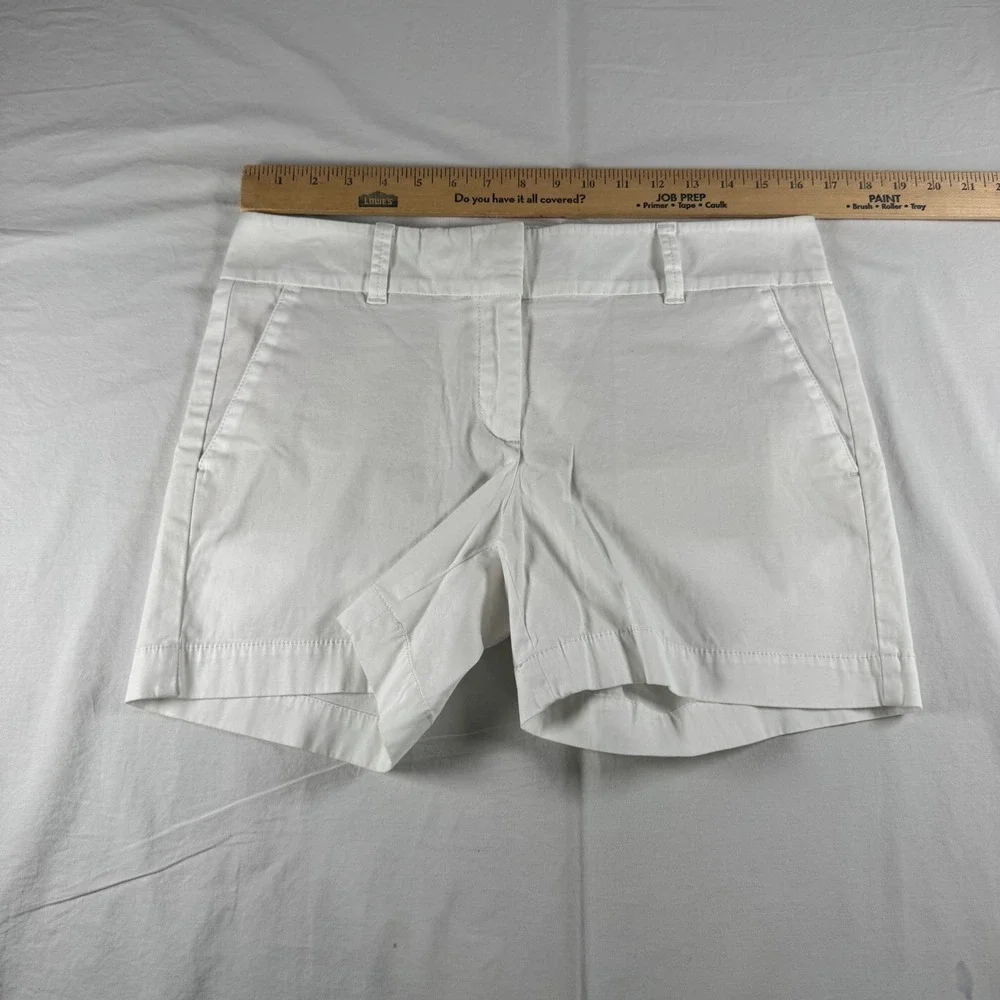 Talbots Women's Size 6 White Cotton Spandex‎ Stretch Pockets Chino Shorts